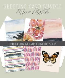 Mix & Match Watercolor Greeting Card Bundle / Set of 6 Cards