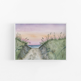 Sandy Hills Watercolor Landscape Art Print