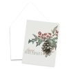 Happy Holidays Holly Berry Christmas Greeting Card