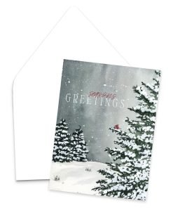 Season's Greetings Watercolor Christmas Greeting Card