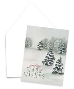 Sending Warm Wishes Watercolor Christmas Greeting Card