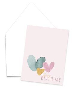 Birthday Hearts | Watercolor Birthday Greeting Card