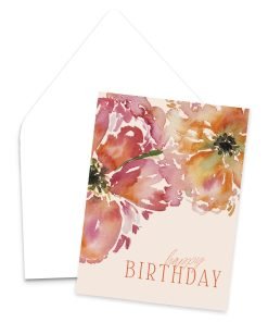 Floral Bloom Birthday | Watercolor Floral Birthday Greeting Card
