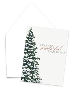 It's the Most Wonderful Time of the Year Watercolor Christmas Greeting Card