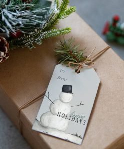 Snowman Greeting Holiday Gift Tags
