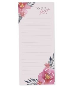 Pink Watercolor Floral To Do List Notepad